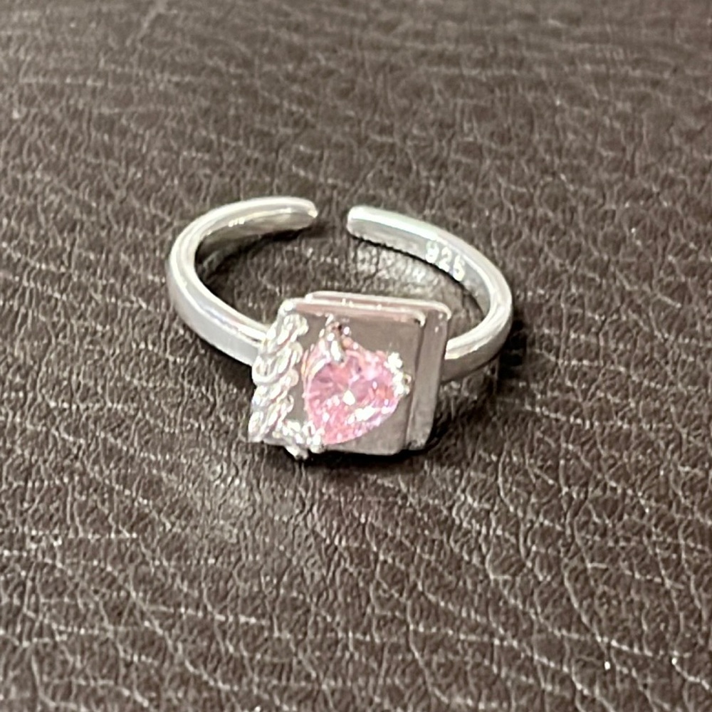Silver Ring Pink Zirconia Stone